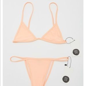 Basic Swim La Premier Top and Bottom in Peach